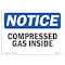Signmission OSHA Notice Sign, 10" Height, 14" Width, Rigid Plastic, Compressed Gas Inside Sign, Landscape OS-NS-P-1014-L-10750 - alternate 1